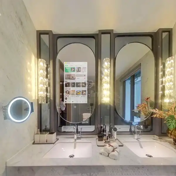 How Custom Oval Smart Mirrors Build Elegant Aesthetics for Luxury Hotel & Commercial Bathrooms